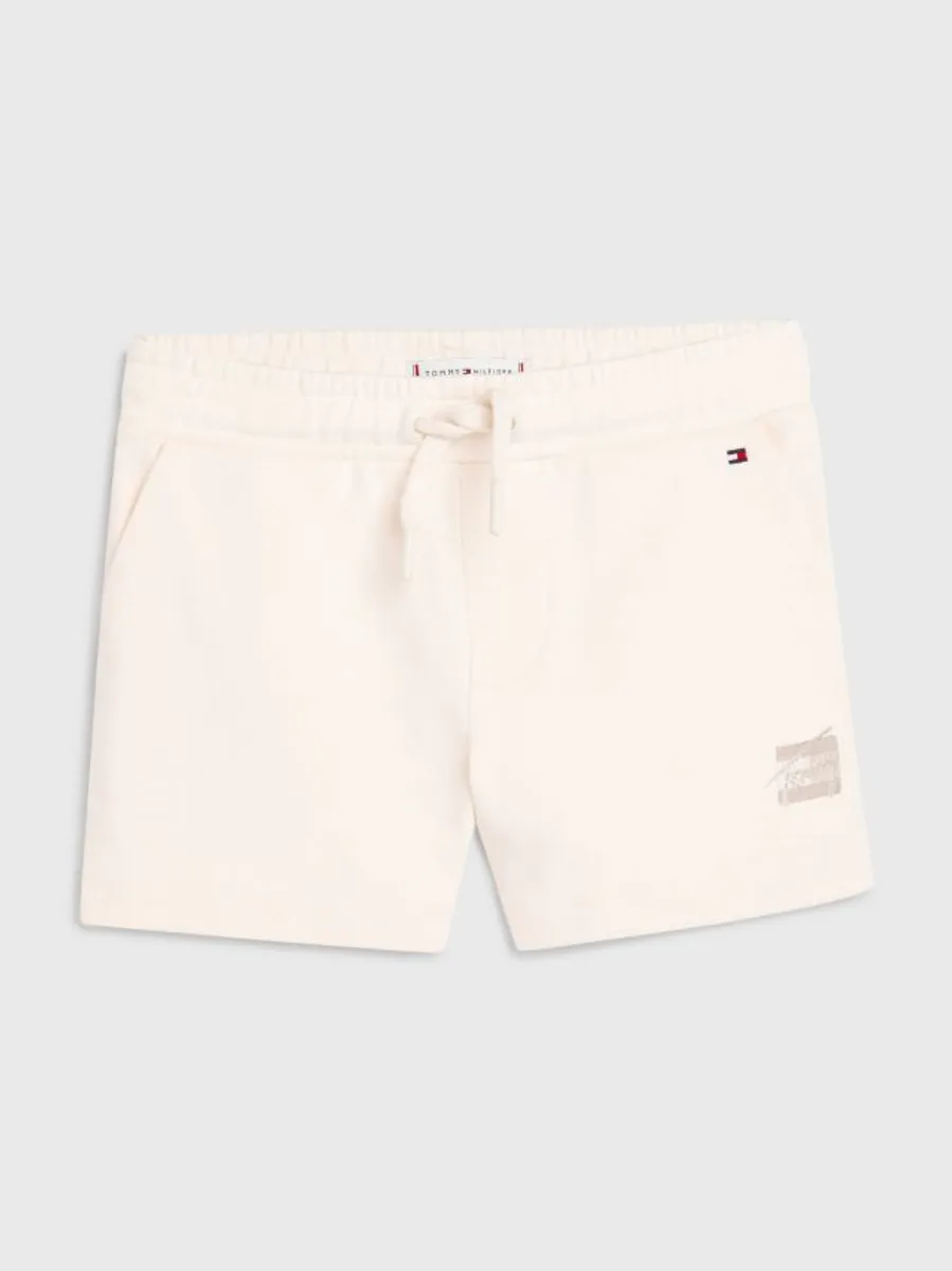 Tommy Hilfiger Natural Dye Script Sweat Short Ancient White
