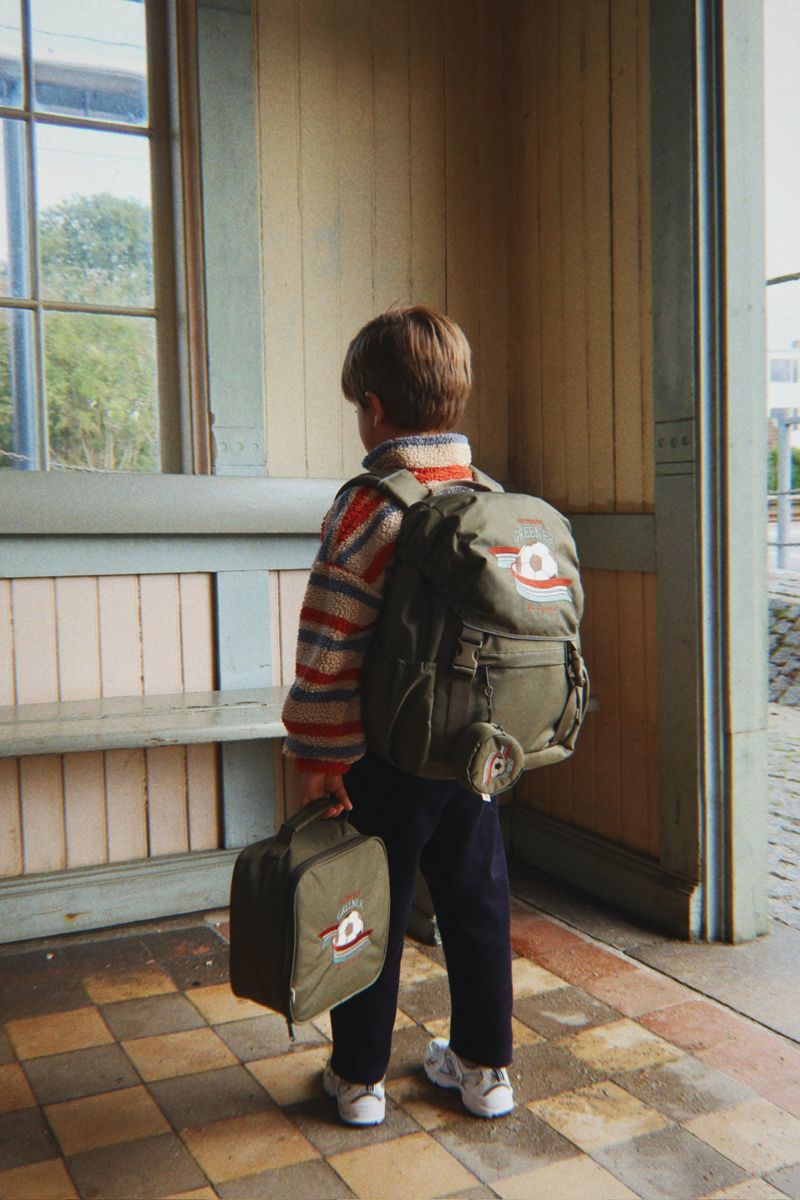 Konges Sløjd Jody Teddyjakke med Broderi  Tangerine Stripe