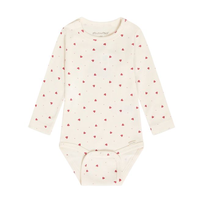 Hovedbilde Minymo Ribbestrikket Body med Print Eggnog