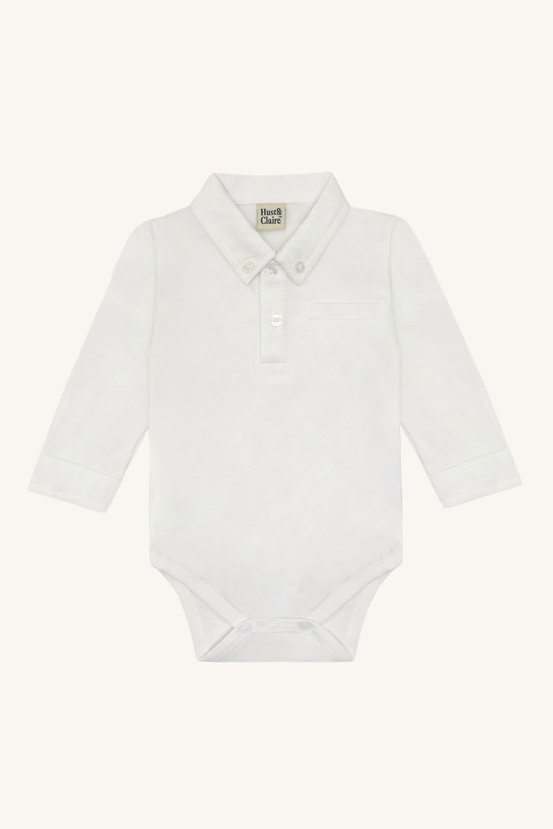 Hust and Claire Basil Solid Skjortebody White