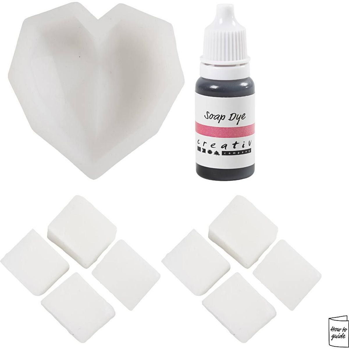Mini DIY Kit Såpefremstilling, Hjerter, pink