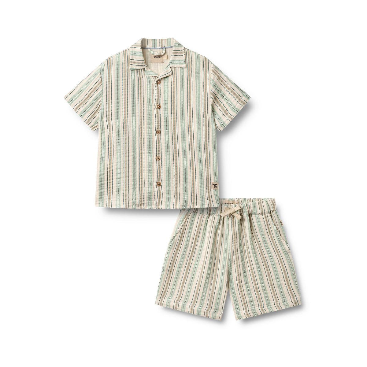 Wheat Skjorte & Shorts Sett Anker  Summer Stripe