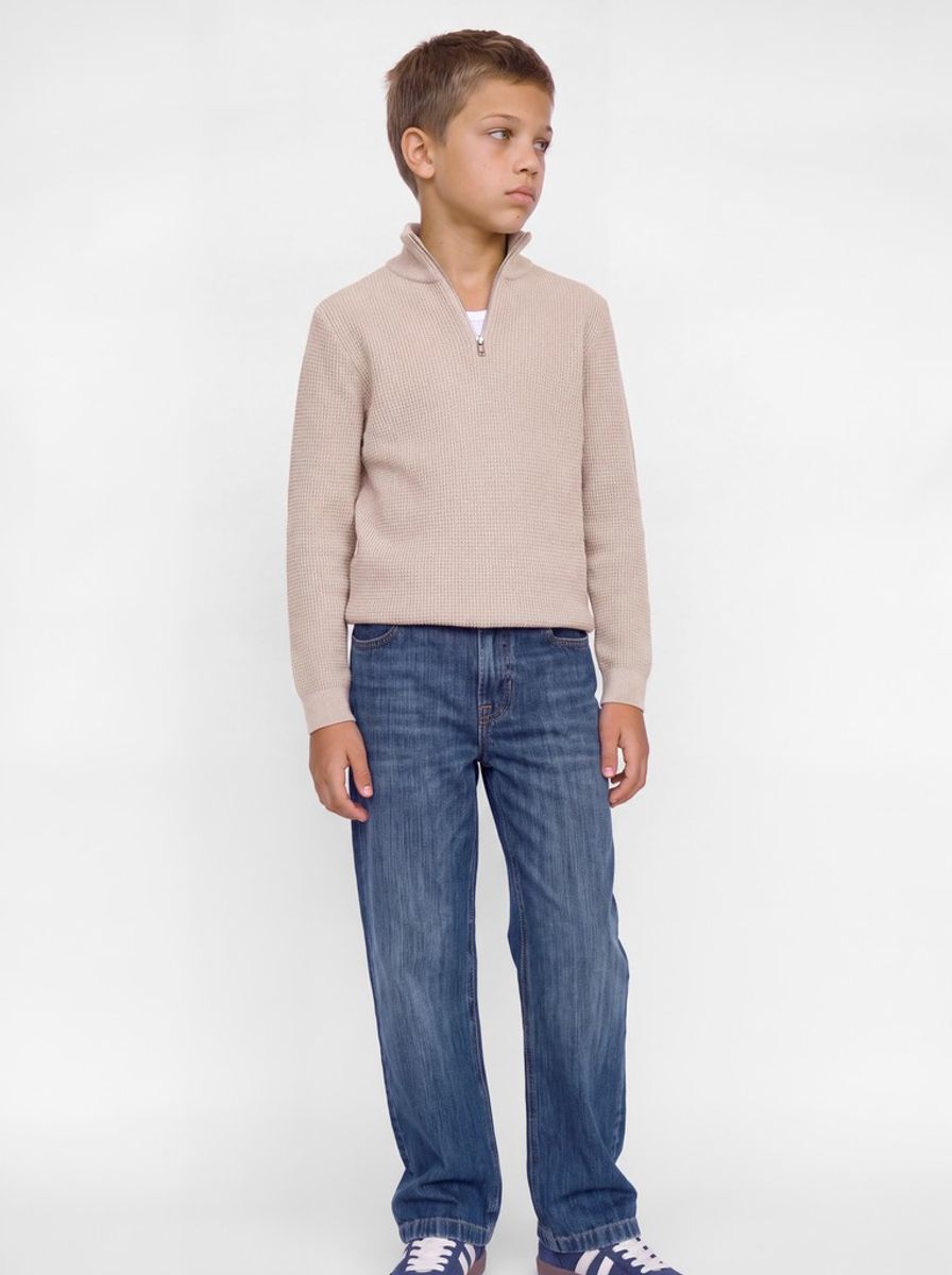 Jack & Jones Junior Stanley Strikkegenser Med Half-Zip Taupe