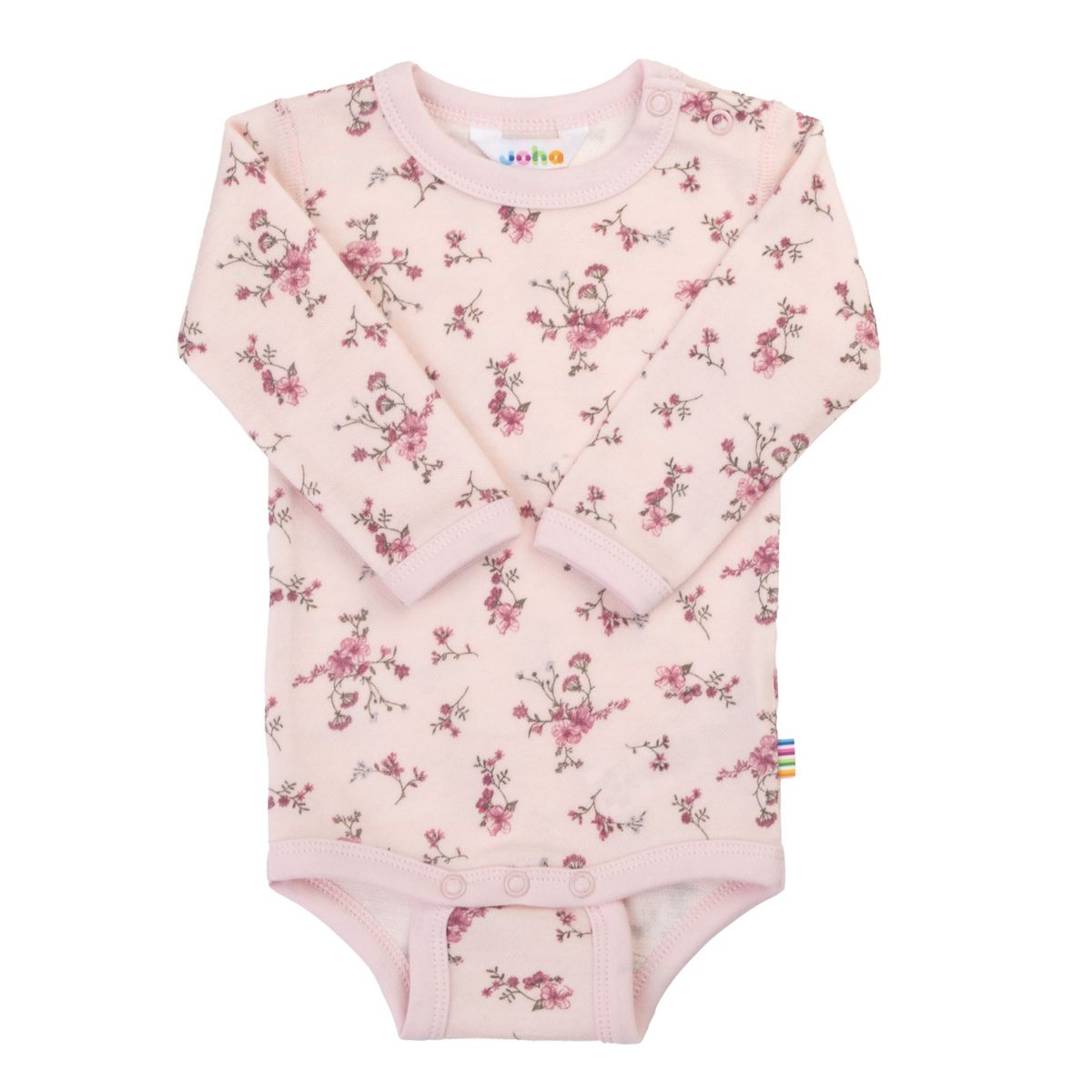 Joha Ull/Bambus Body w/long sleeves Flora Lyserød