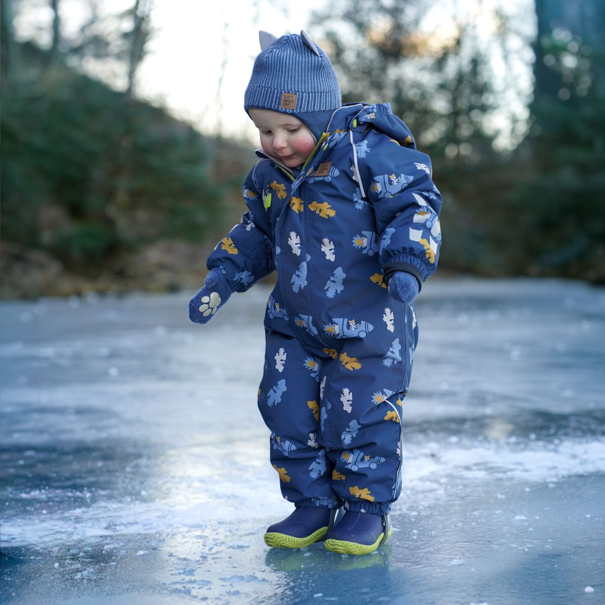 Kattnakken Snø Vinterdress Baby Skumringsblå