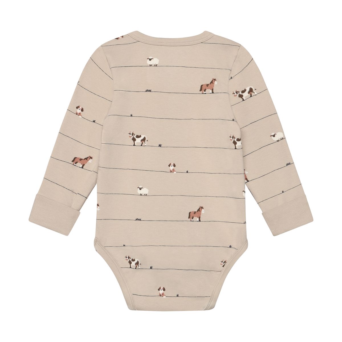 Minymo Body med Print Feather Gray