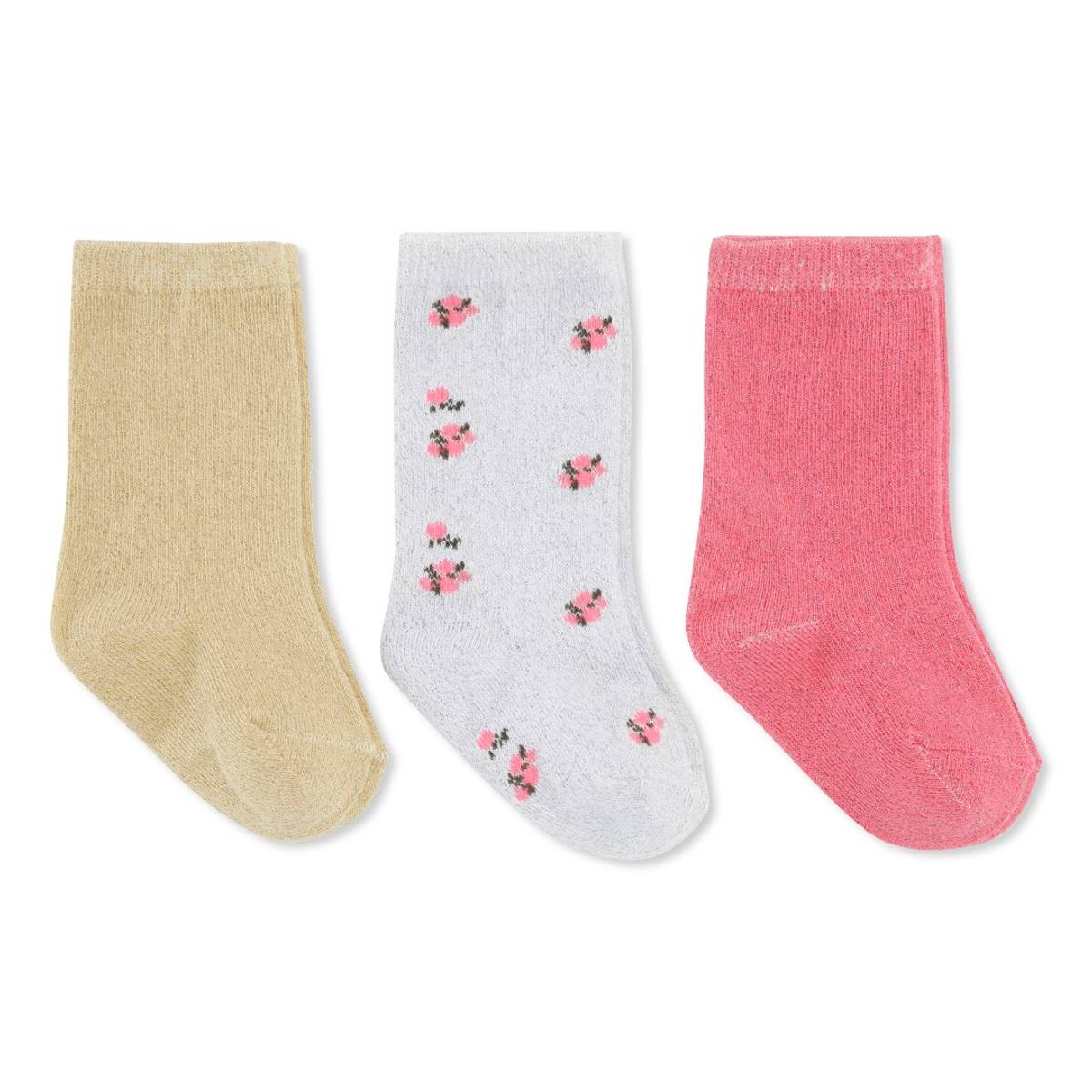 Konges Sløjd 3-Pack Jacquard Lurex Socks Strawberry Pink