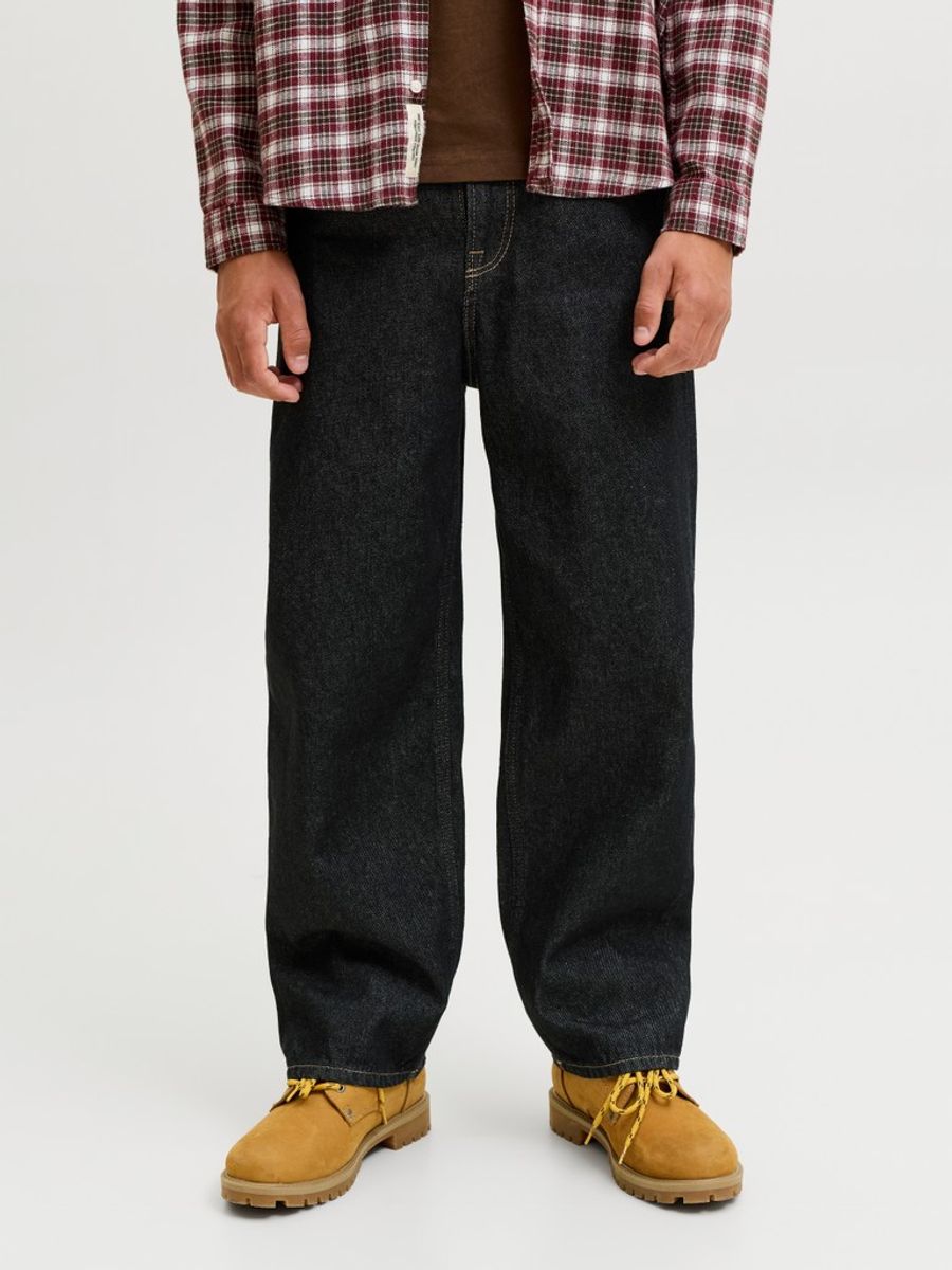Jack & Jones Junior Alex Bukse Baggy Fit Black Denim
