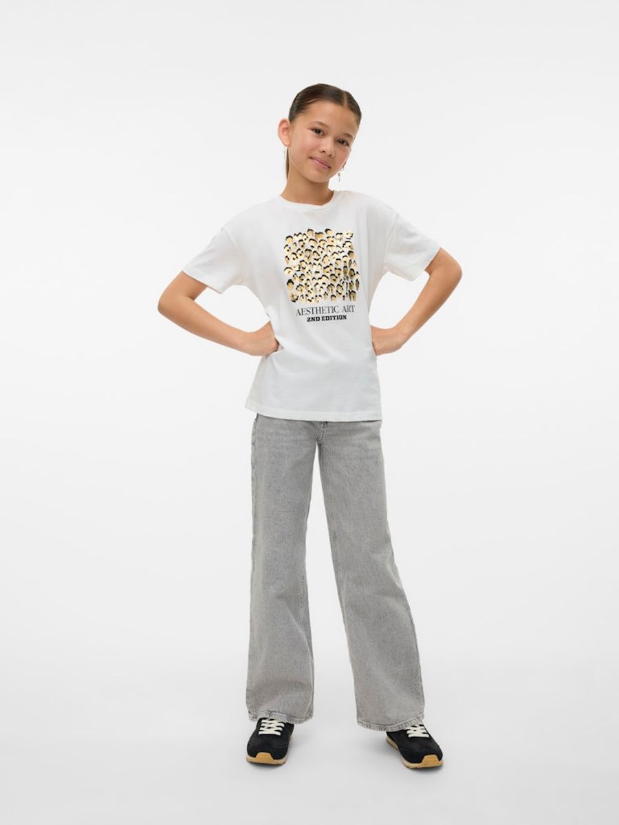 Vero Moda Girl Cecilie T-skjorte kort erme  hvit