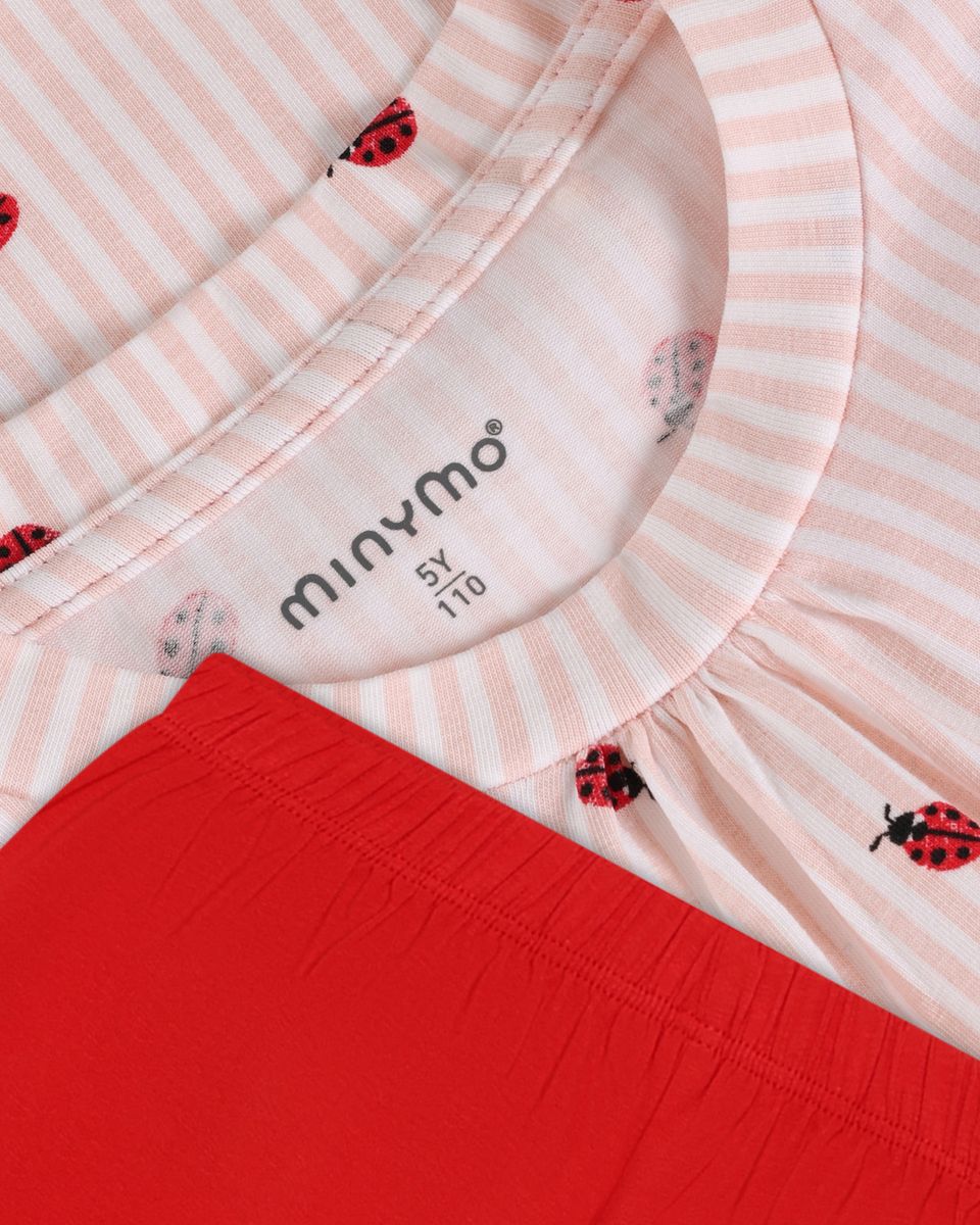Minymo T-skjorte og Shorts Sett Peach Blush