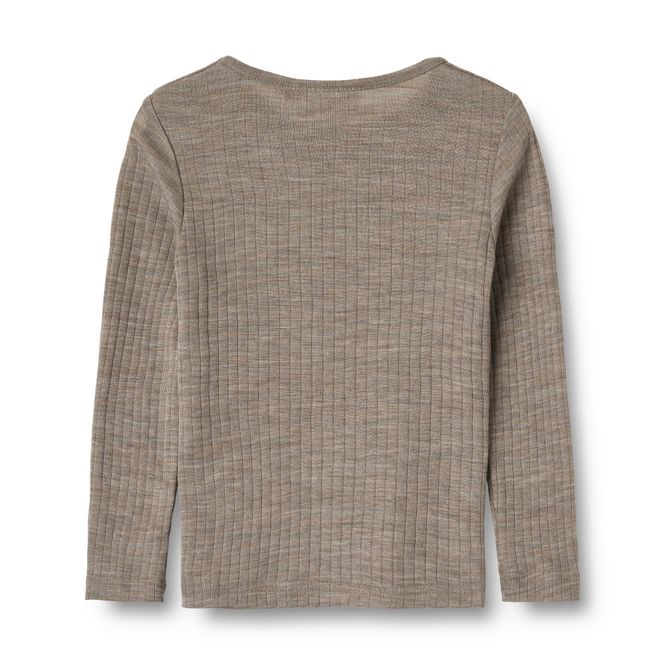 Hovedbilde Wheat Ull Silke Genser Alfie Khaki Melange