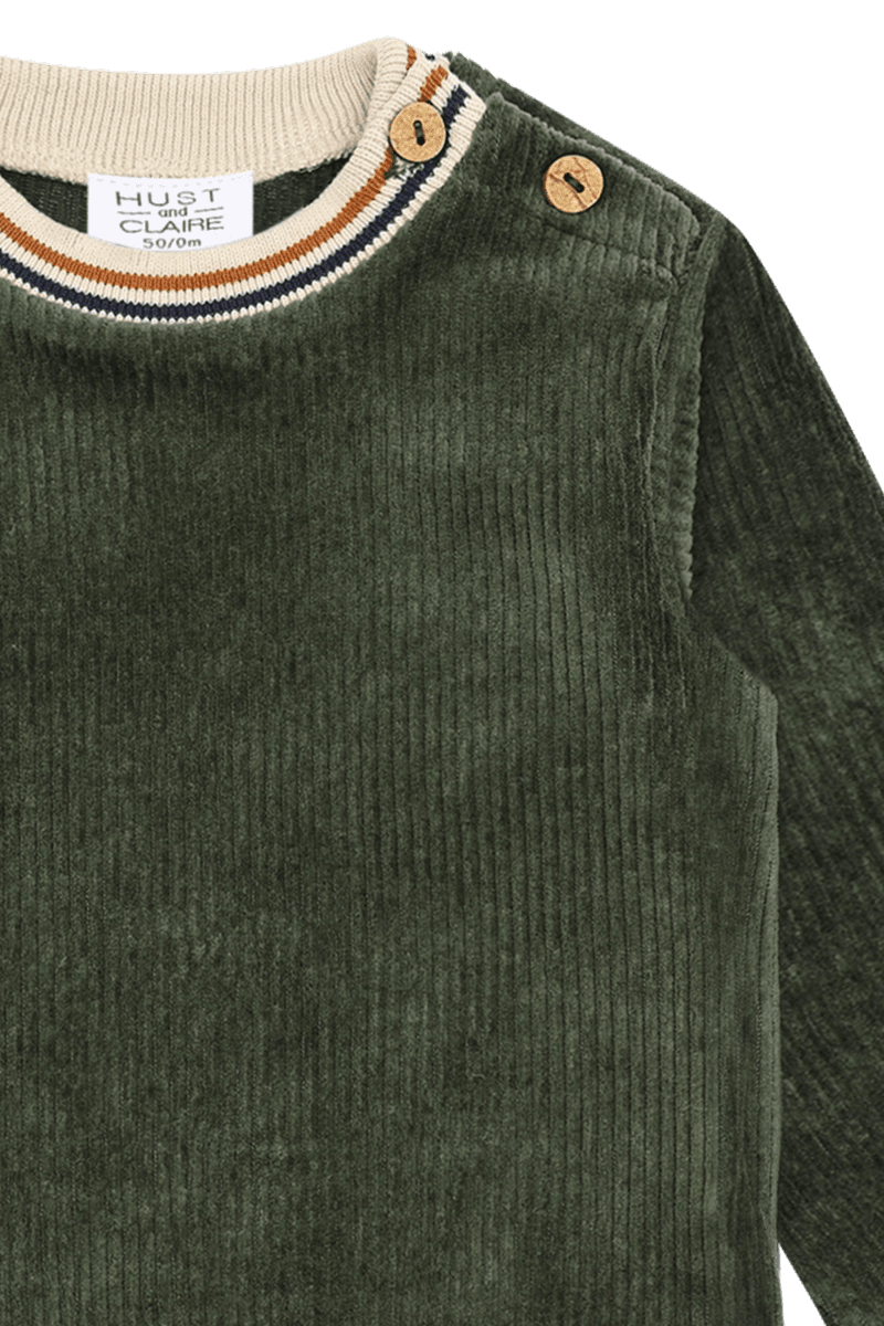 Hust and Claire Sofus Ribbed velour Genser  Deep Ivy