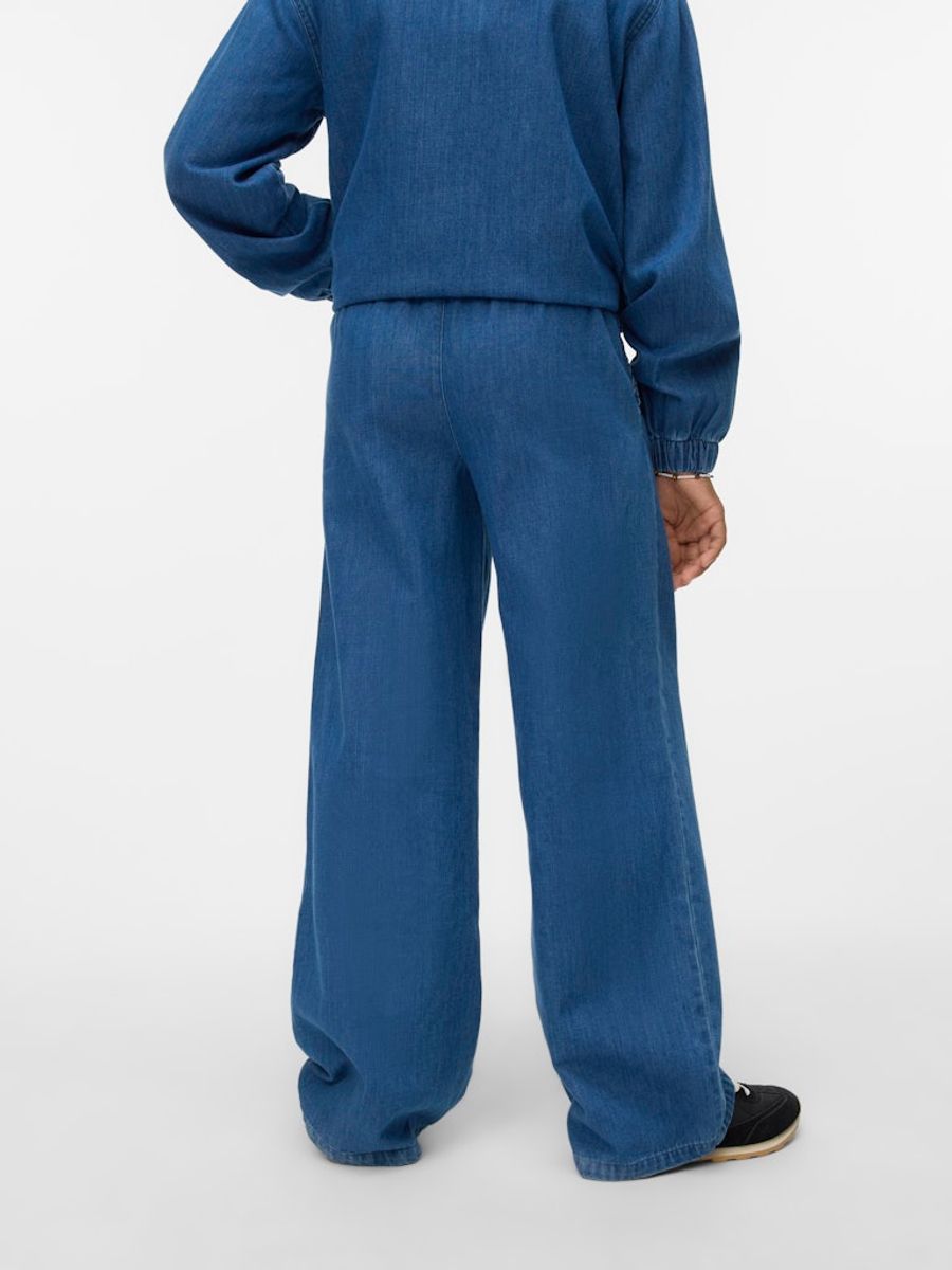 Vero Moda Girl Tenna bukse Mid Waist  mellomblå denim