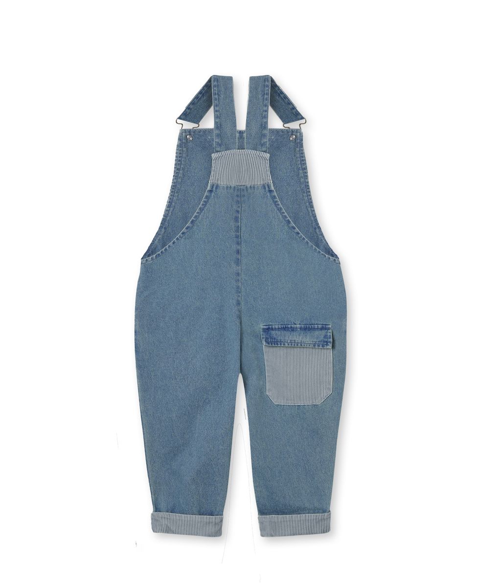 Fliink Don Contrast Overall Medium Denim Blue