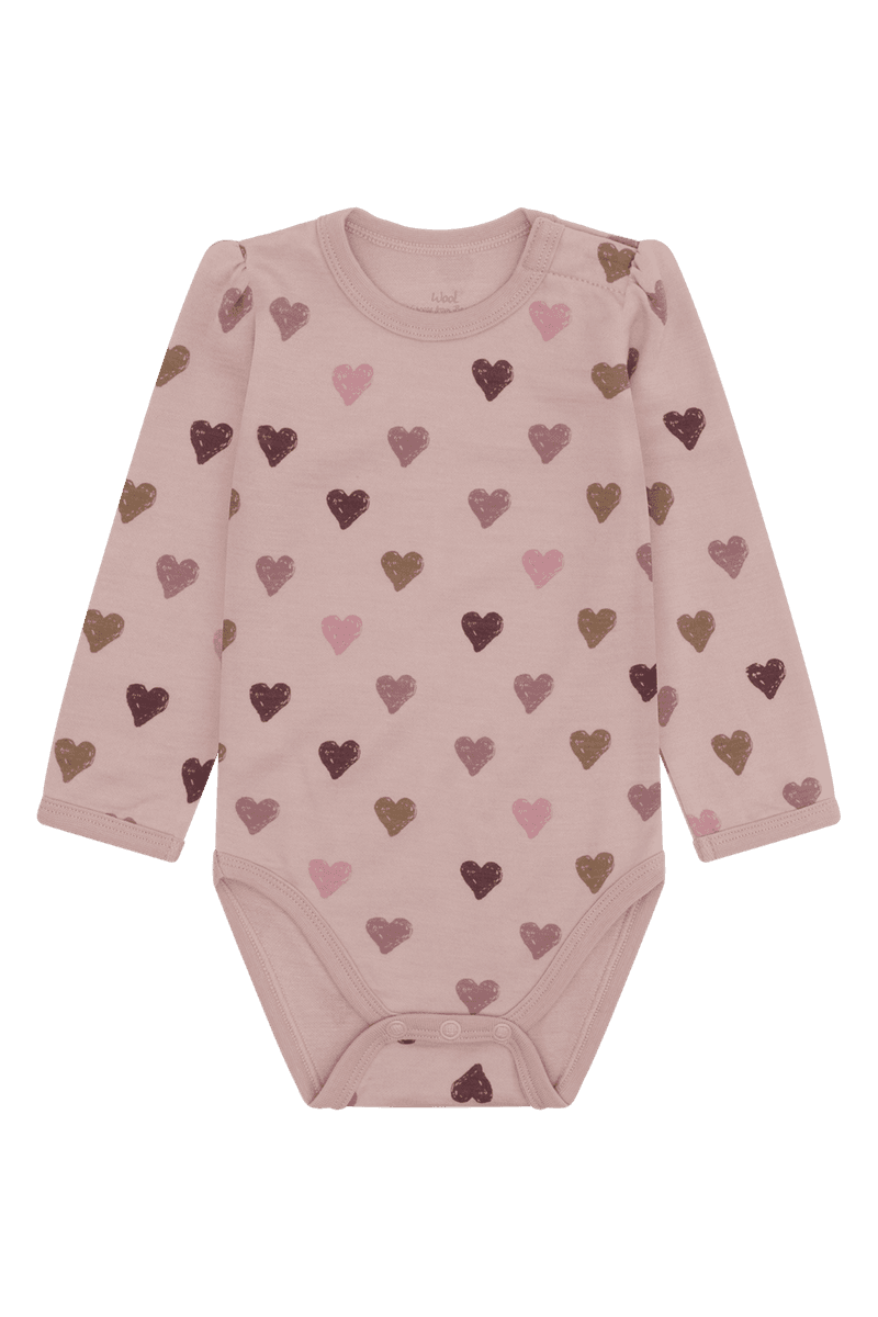 Hust and Claire Baloo Hearts Puff Body Ull Bambus Adobe Rose