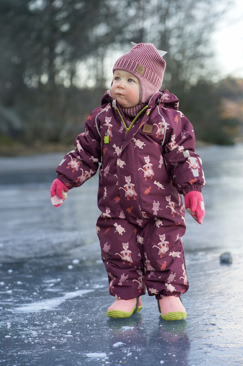 Kattnakken Snø Vinterdress Baby Burgunder