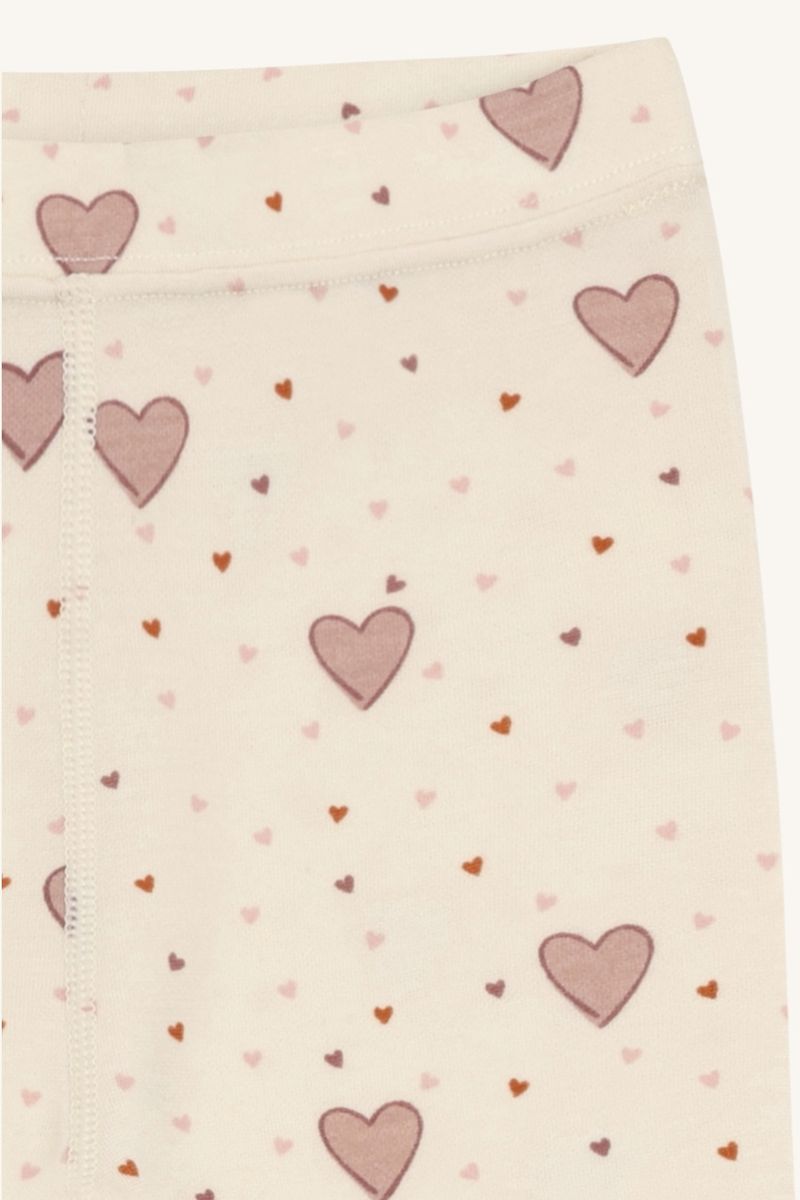 Hust and Claire Laki Hearts Leggings Ull/Bambus Off White